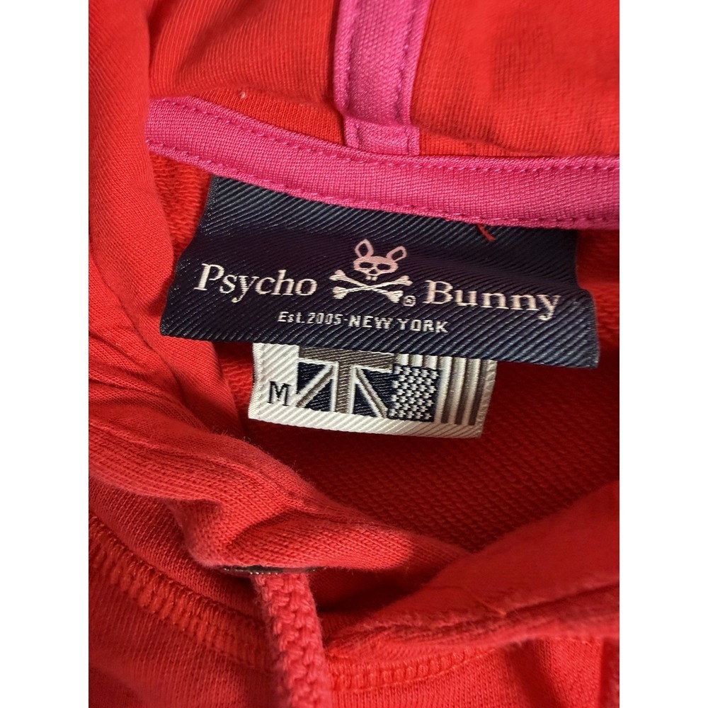 Psycho Bunny Mens M Hoodie Neon Bunny Skull Logo Hooded Sweatshirt *side Slits* - Picture 5 of 13